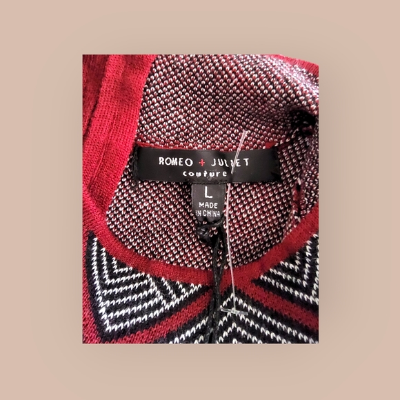 Romeo+Juliet Couture Burgundy Designer Mock Neck Sleeveless Midi Sweater Dress - Picture 11 of 13